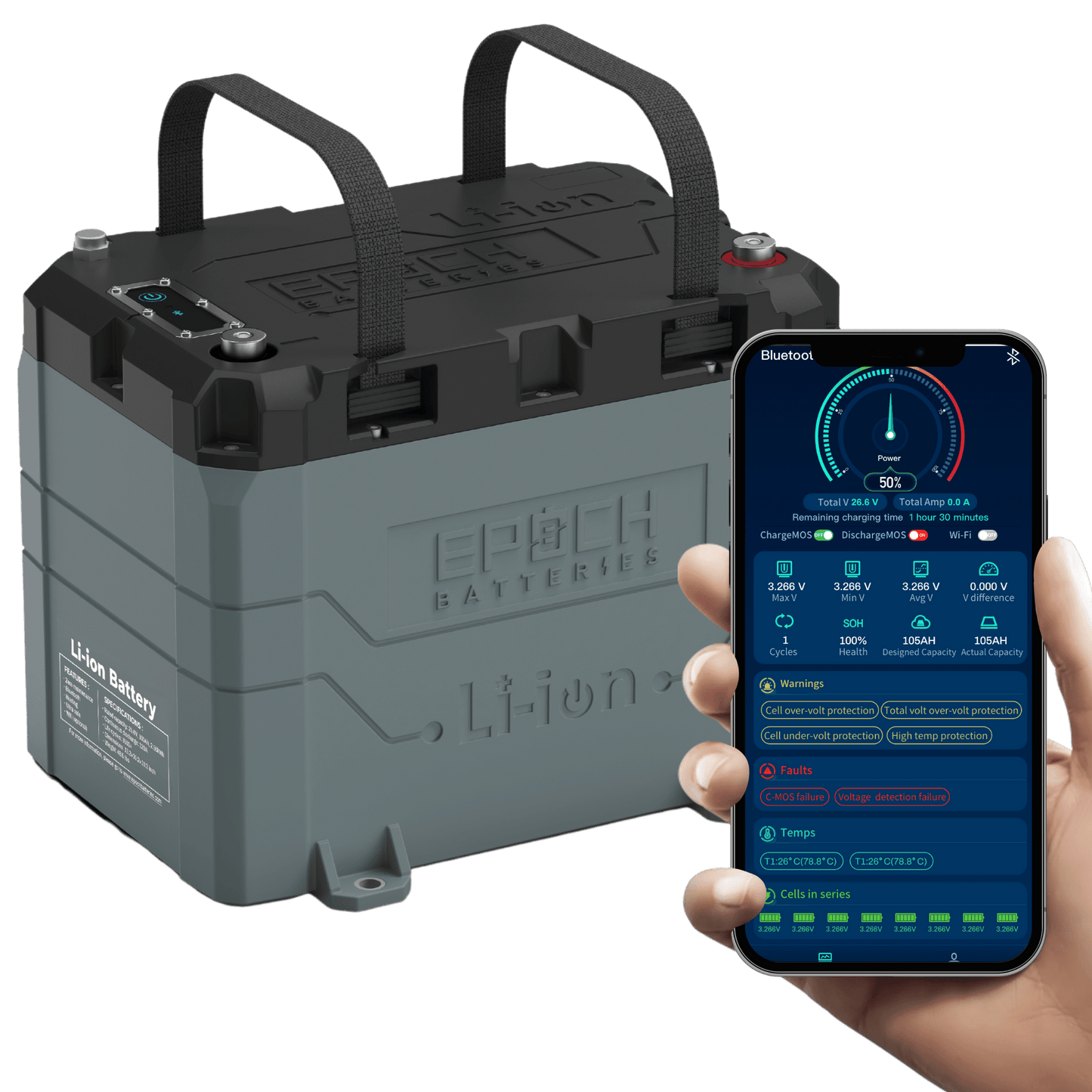 Epoch 24V 50 Ah LiFePO4 Lithium Battery