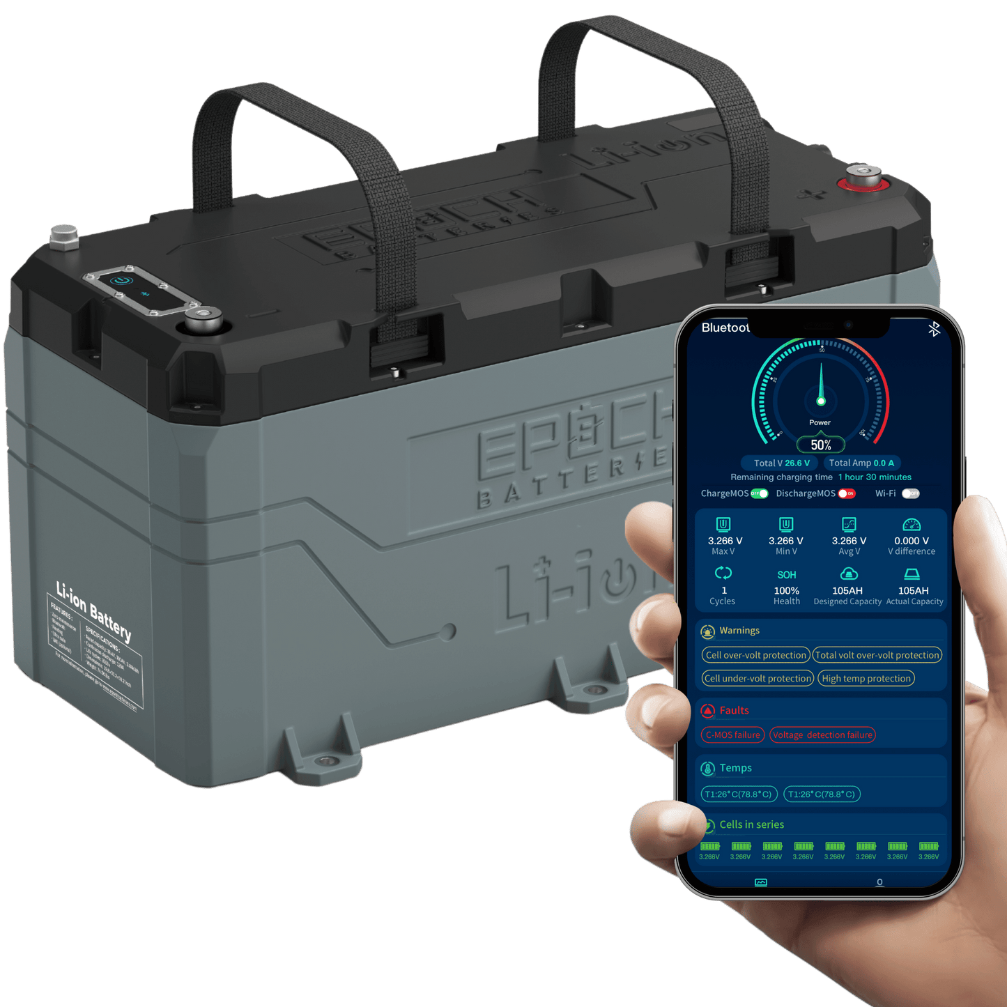 Epoch 36V 100Ah LiFePO4 Lithium Battery