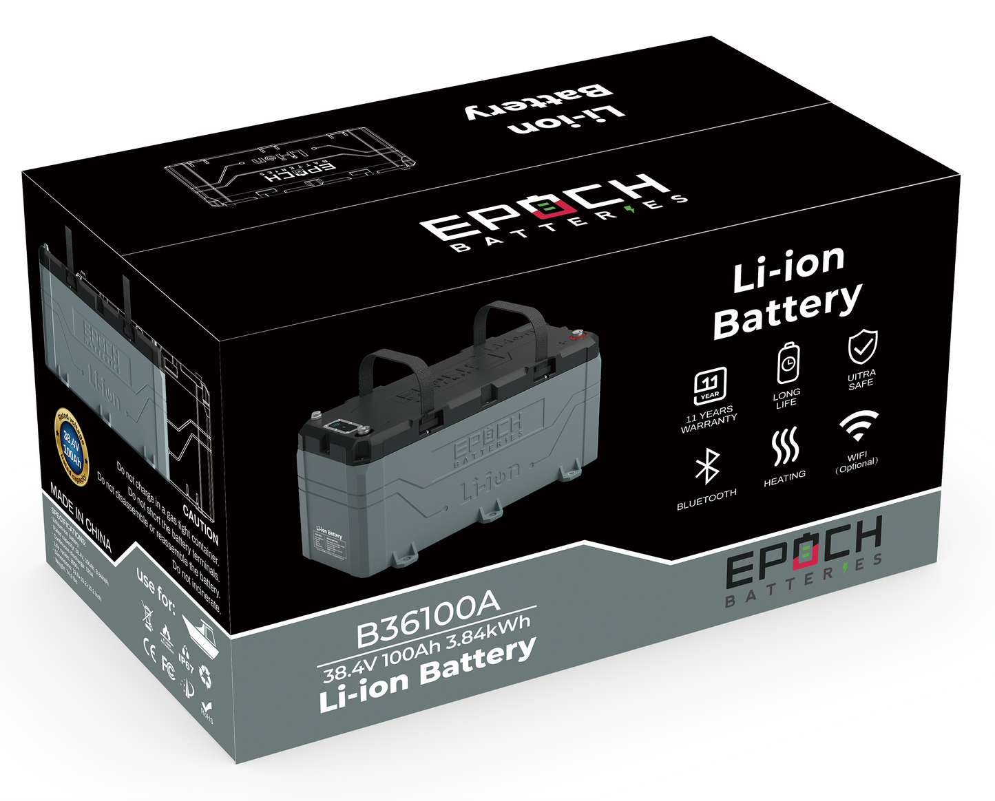 Epoch 36V 100Ah LiFePO4 Lithium Battery