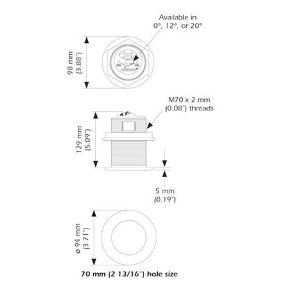 Airmar B75HW High Wide Chirp Transducer - 20 Degree Deadrise, 600W Thru Hull [B75C-20-HW-MM]