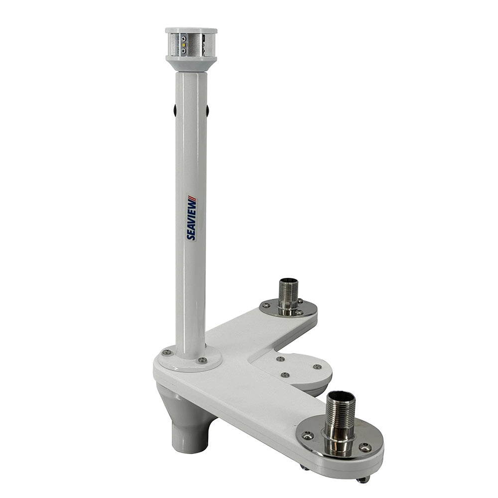 Seaview Triple Mount Adapter w/C5 Certified LED Light 12" Post  Threaded 1"-14 Thread Bases f/GPS Units [PMU2ALED12C5]