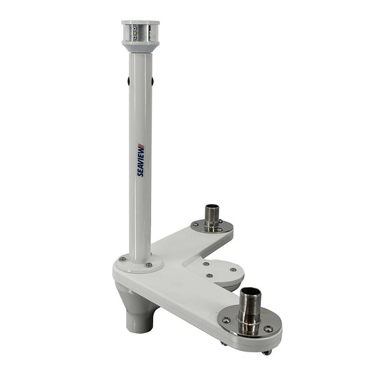 Seaview Triple Mount Adapter w/C5 Certified LED Light 12" Post  Threaded 1"-14 Thread Bases f/GPS Units [PMU2ALED12C5]