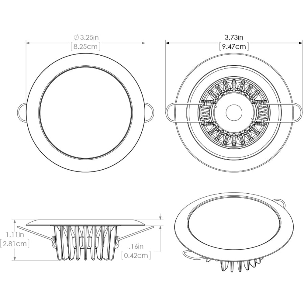 Lumitec Mirage - Flush Mount Down Light - Glass Finish/White Bezel - 4-Color White/Red/Blue/Purple Non-Dimming [113120]